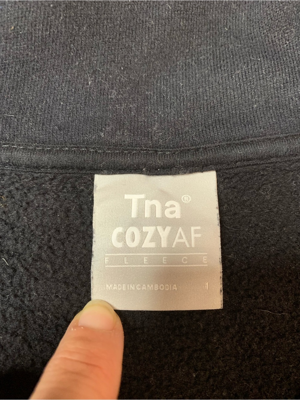 Tna Aritzia CozyAF Black 1/4 Zip Pullover Sweatshirt Size 1 (Small) - Picture 4 of 9